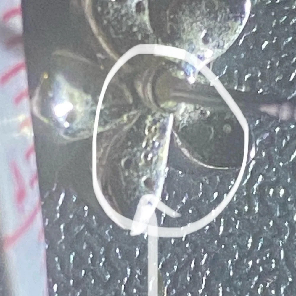 Silver Hibiscus Earrings with Crystals marked 925